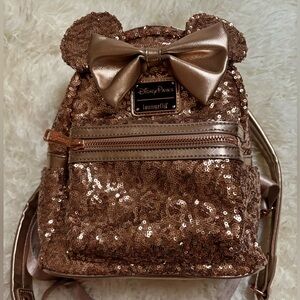 EUC Disney Rose Gold Loungefly